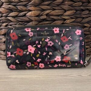 Kate Spade Floral Wallet - Black and Pink